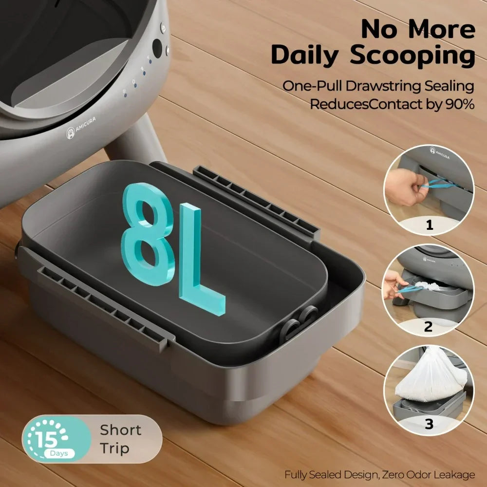 CURA X1 : Bac à litière autonettoyant pour chat