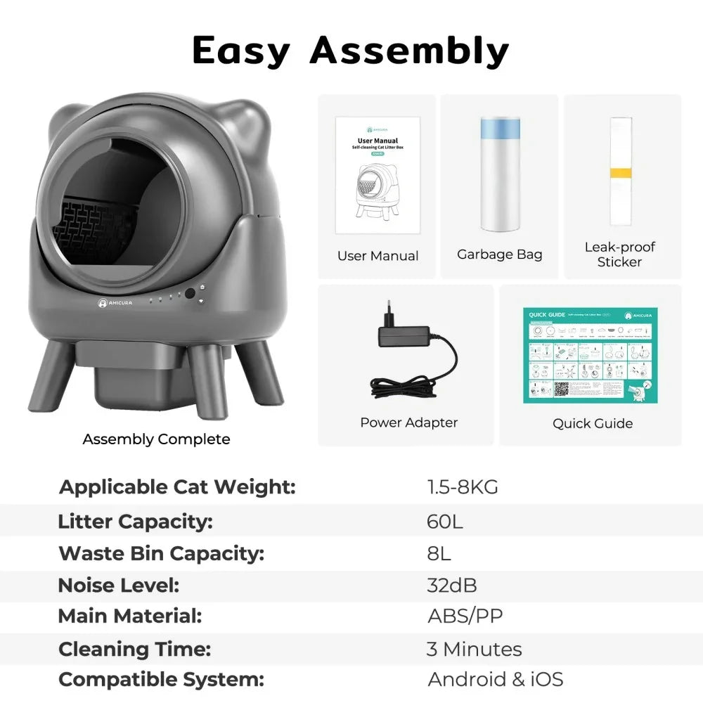 CURA X1 : Bac à litière autonettoyant pour chat